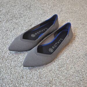 Rothy's Gray Flats Pointed Toe Minimalist Design
